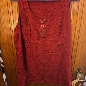 Torrid Deep Red Tank Top with Front Accents